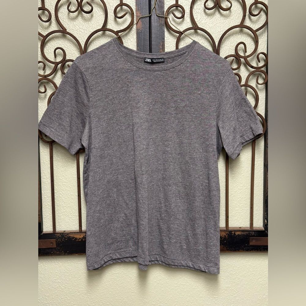 Zara grey basic tshirt top - Picture 2 of 4